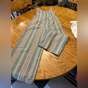 American Eagle Multi colored Linen Jumper, Ladies Sz M